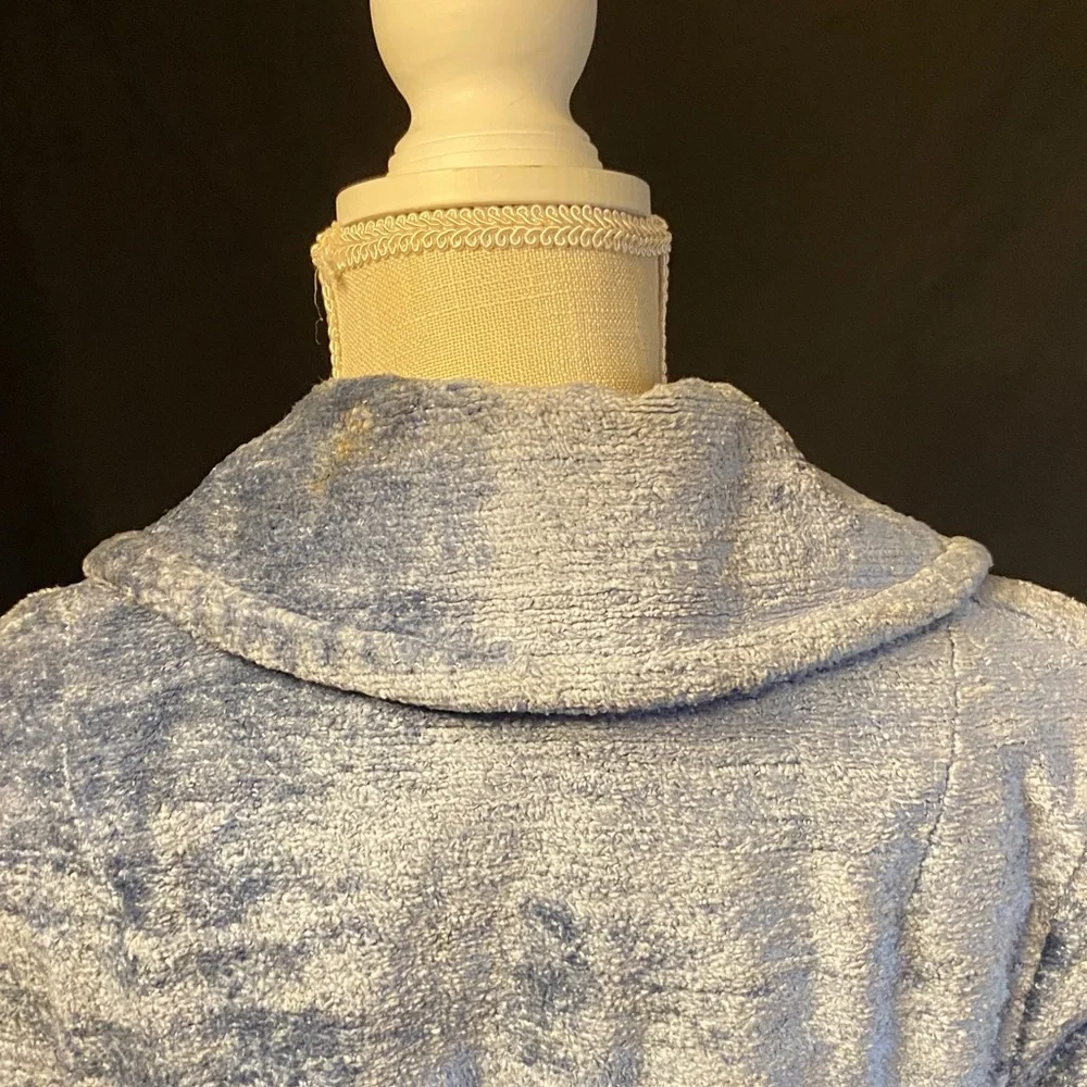 Textured Blue Belted Coat - Picture 5 of 11